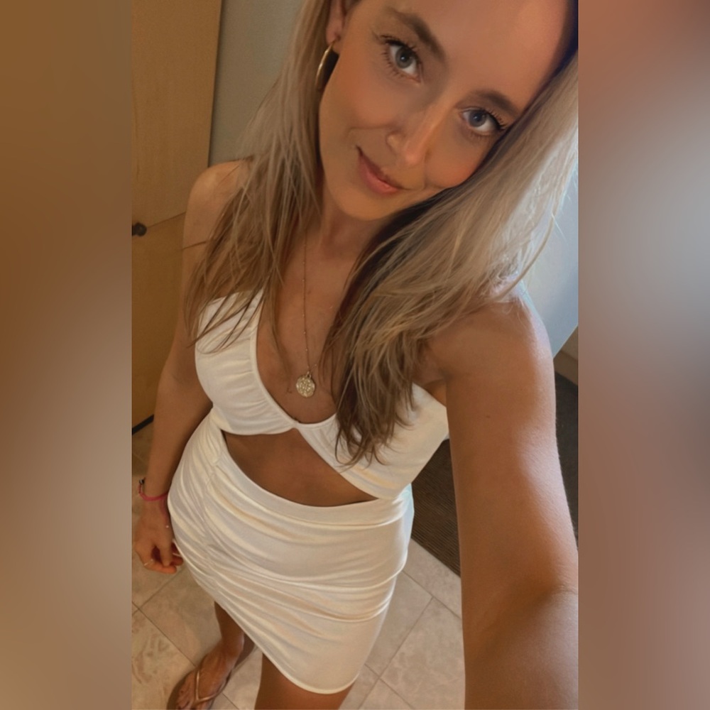 Zara Cut-Out White Mini Dress - Sz Small